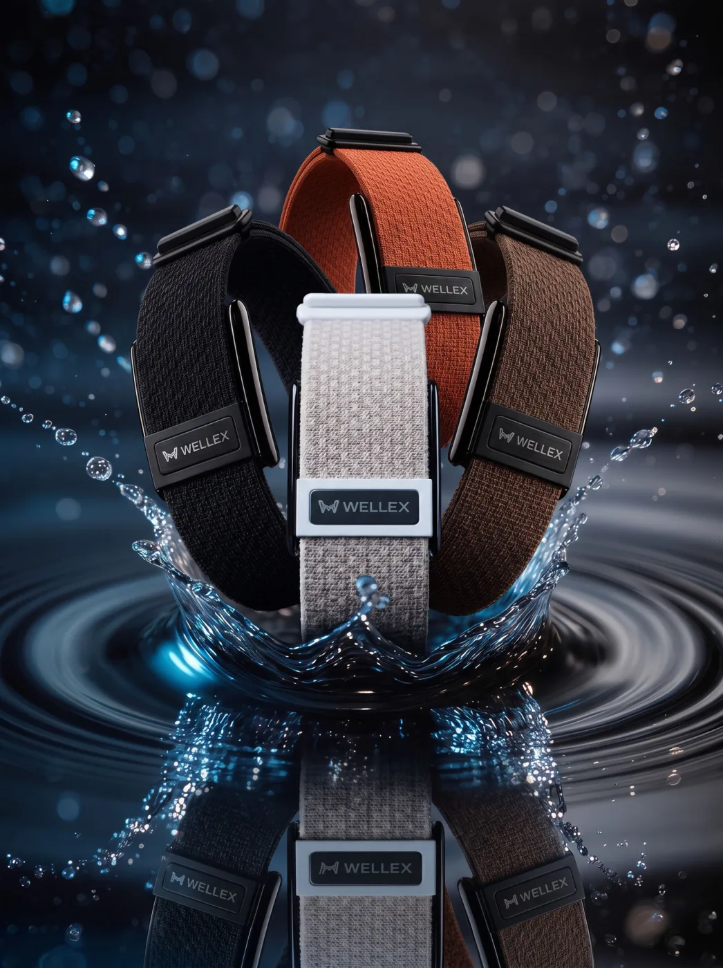 Wellex bands and water